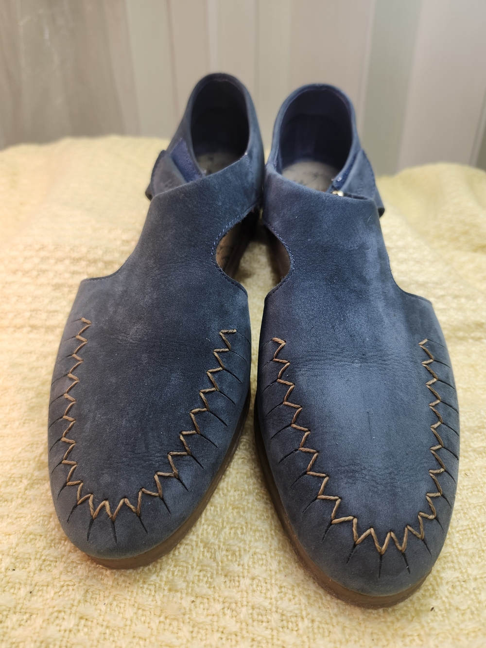 Bass Navy Suede Cutout Slip-On Mules